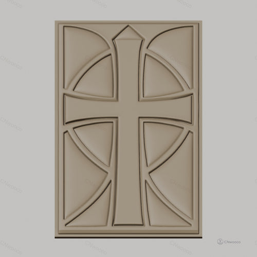 Fichier CNC & impression 3D croix chrétienne, motif géométrique, haute qualité relief STL