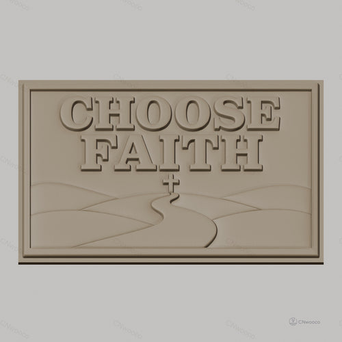 Fichier CNC & impression 3D message religieux, route vers croix, texte choix de la foi, haute qualité relief STL