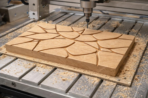 Fichier CNC panneau texture bois motif organique – bas-relief pour sculpture bois, design porte de meuble et décoration murale STL