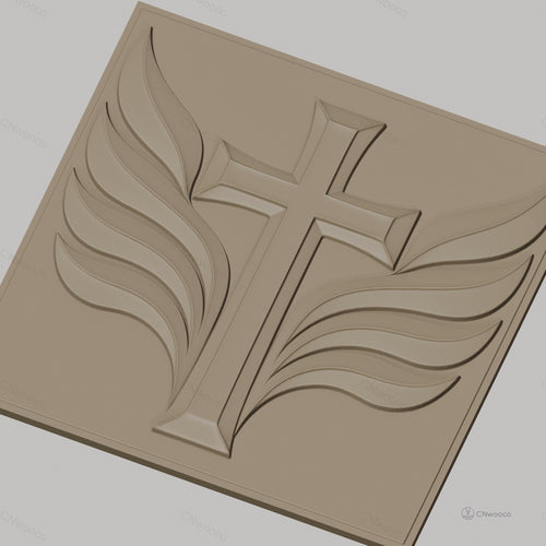 Fichier CNC & impression 3D Croix avec ailes, haute qualité relief STL
