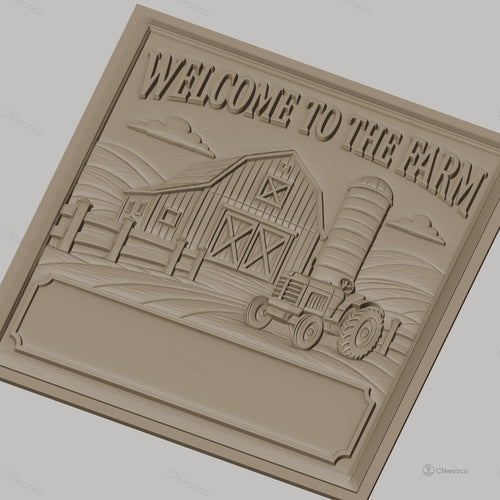 Fichier CNC & impression 3D ferme, grange, tracteur, silo, paysage agricole, haute qualité relief STL
