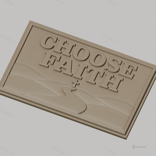 Fichier CNC & impression 3D message religieux, route vers croix, texte choix de la foi, haute qualité relief STL