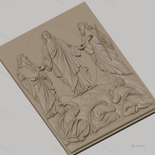 Fichier CNC & impression 3D scène religieuse Jésus et apôtres, haute qualité relief STL