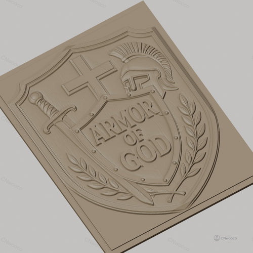 Fichier CNC & impression 3D armure de Dieu, bouclier, épée, casque, croix, haute qualité relief STL