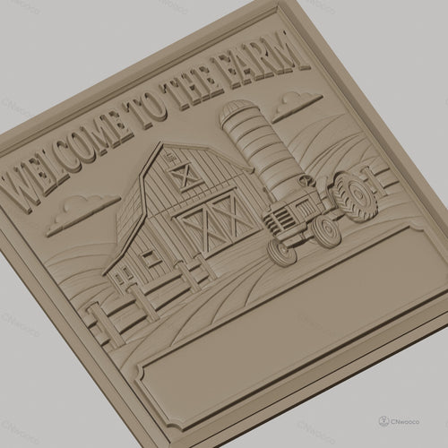 Fichier CNC & impression 3D ferme, grange, tracteur, silo, paysage agricole, haute qualité relief STL