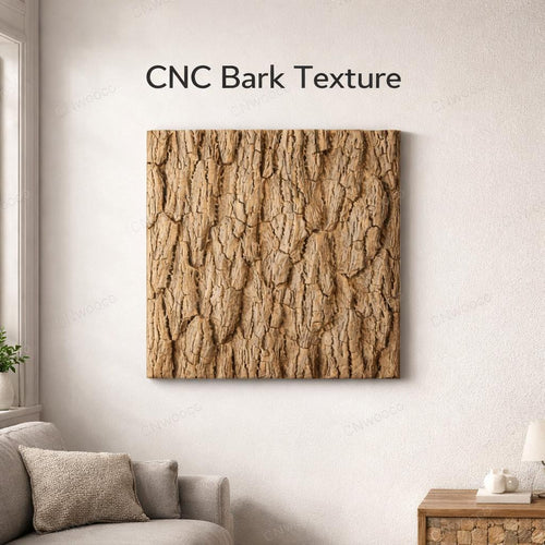 Fichier CNC panneau texture écorce bois, bas-relief rustique arbre, décoration murale, panneau porte meuble, modèle gravure 3D STL