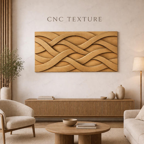 Fichier CNC panneau texture bois vague moderne – bas-relief pour sculpture bois, design façade meuble et décoration murale STL