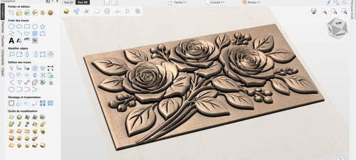 Fichier CNC panneau texture bois florale – bas-relief motif nature pour sculpture bois, design façade meuble et décoration murale STL