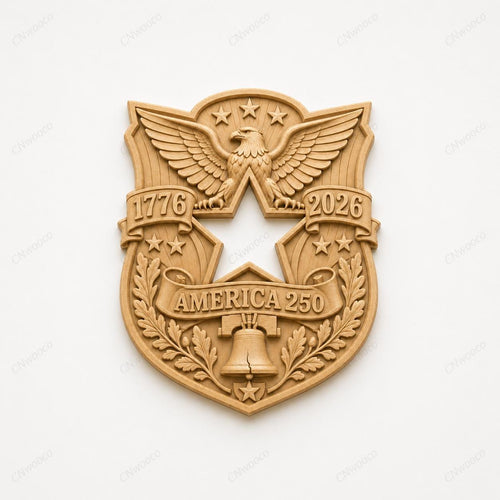 Fichier CNC & impression 3D America 250 – bas-relief aigle USA 1776-2026, Liberty Bell, 4th of July STL bois