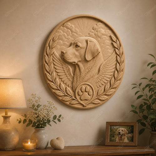 CNC & impression 3D chien ange mémorial, STL de haute qualité pour souvenir animal et sculpture bois
