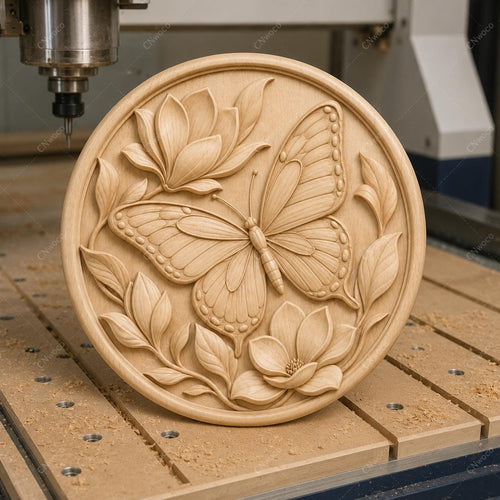 CNC & impression 3D relief papillon floral décoratif, fichier STL très haute qualité