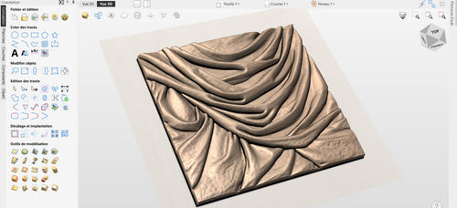 Fichier CNC panneau texture bois – bas-relief style tissu capitonné pour sculpture bois, motif décoratif meuble et porte STL