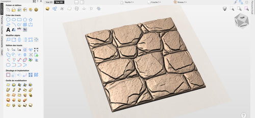 Fichier CNC panneau texture bois effet mur pierre, bas-relief décoratif, décoration murale, porte meuble, modèle gravure 3D STL