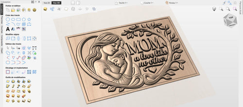 Fichier CNC cadeau fête des mères – cœur floral avec roses pour décoration murale maman STL