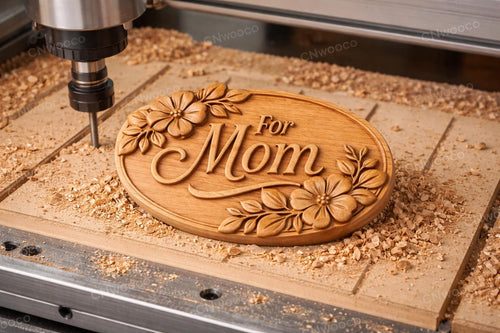 Fichier CNC panneau maman floral – bas-relief bois pour cadeau fête des mères, décoration murale STL