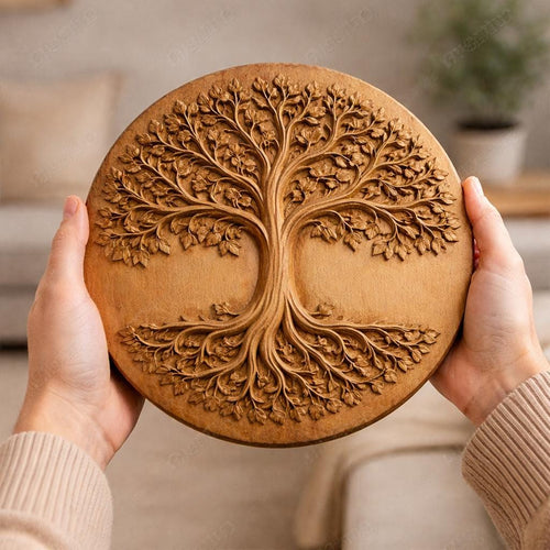 Fichier CNC arbre de vie – bas-relief spirituel pour sculpture bois, décoration murale STL