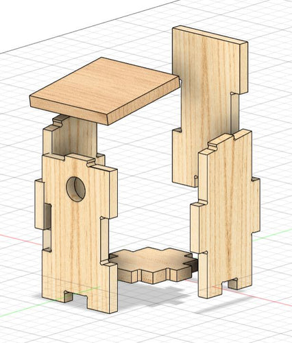Fichier CNC nichoir oiseaux, modèle 3D jardin, digital download, fichiers dxf svg ai pdf crv crv3d