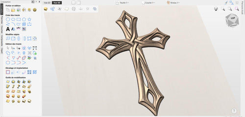 Fichier CNC & impression 3D – croix chrétienne en bas-relief 3D, modèle STL pour sculpture bois et décoration murale