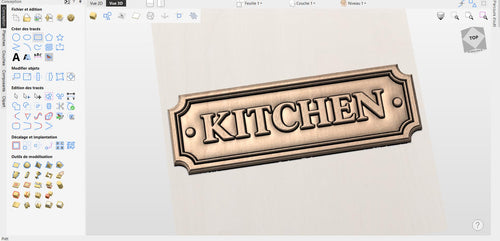 Fichier CNC panneau cuisine bois, bas-relief décoratif, décoration murale, sculpture bois, modèle gravure 3D STL
