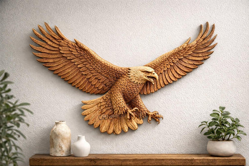 Fichier CNC & impression 3D aigle royal en vol – bas-relief d’aigle américain pour sculpture bois et décoration murale STL