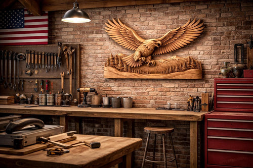 Fichier CNC aigle bas-relief 3D, décoration murale animal sauvage, sculpture bois, modèle gravure router STL
