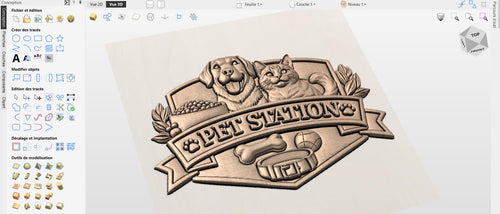 Fichier CNC & impression 3D station animaux chien chat – bas-relief panneau pour sculpture bois, décoration murale pet lover STL