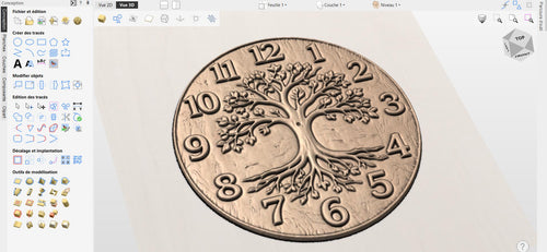 Fichier CNC horloge arbre de vie – bas-relief spirituel pour sculpture bois, décoration murale STL