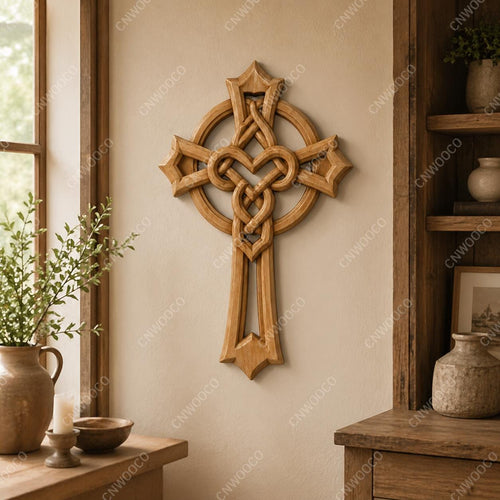 Fichier CNC & impression 3D – croix chrétienne en bas-relief 3D, modèle STL pour sculpture bois et décoration murale