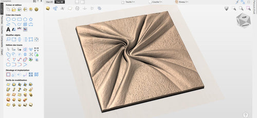 Fichier CNC panneau texture bois abstraite – bas-relief pour sculpture bois, design porte de meuble et décoration murale STL
