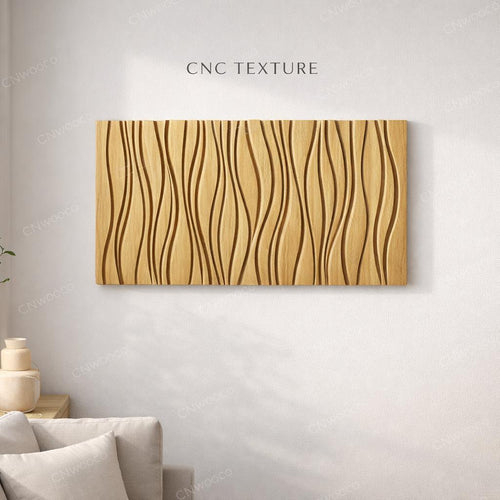 Fichier CNC panneau texture bois vague moderne – bas-relief pour sculpture bois, design façade meuble et décoration murale STL