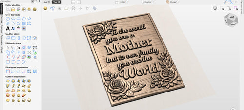 Fichier CNC & impression 3D cadeau fête des mères – cœur floral avec roses pour décoration murale maman STL