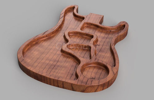 Fichier CNC planche guitare charcuterie, planche fromage design, digital download, fichiers stl dxf svg crv3d
