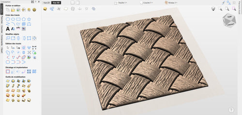Fichier CNC panneau texture bois tressée – bas-relief motif pour sculpture bois, design porte de meuble et décoration murale STL