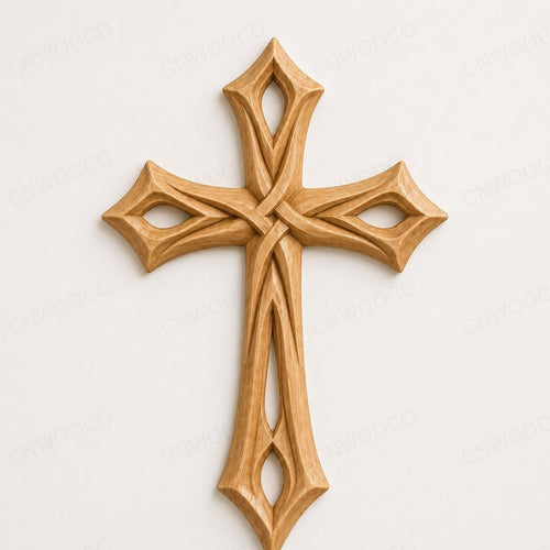 Fichier CNC & impression 3D – croix chrétienne en bas-relief 3D, modèle STL pour sculpture bois et décoration murale