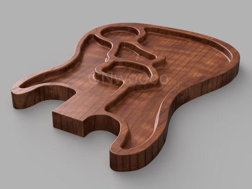 Fichier CNC planche guitare charcuterie, planche fromage design, digital download, fichiers stl dxf svg crv3d