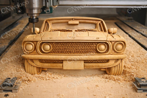 Fichier CNC voiture muscle car – bas-relief automobile pour sculpture bois, décoration murale STL