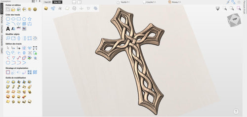 Fichier CNC & impression 3D – croix chrétienne en bas-relief 3D, modèle STL pour sculpture bois et décoration murale