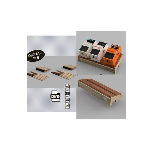 Pack 3 CNC Pedalboard Files – Small Guitar Pedalboard DXF SVG pdf stl crv3d crv Digital Download