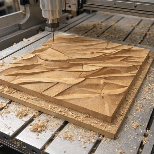 Fichier CNC panneau texture bois abstraite – bas-relief pour sculpture bois, design porte de meuble et décoration murale STL