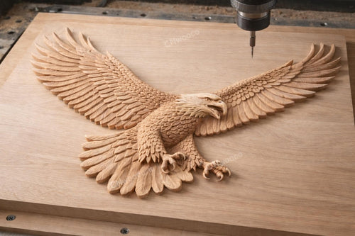 Fichier CNC & impression 3D aigle royal en vol – bas-relief d’aigle américain pour sculpture bois et décoration murale STL