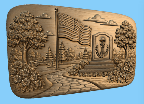 CNC & impression 3D mémorial militaire USA, drapeau américain, jardin commémoratif patriotique, fichier STL