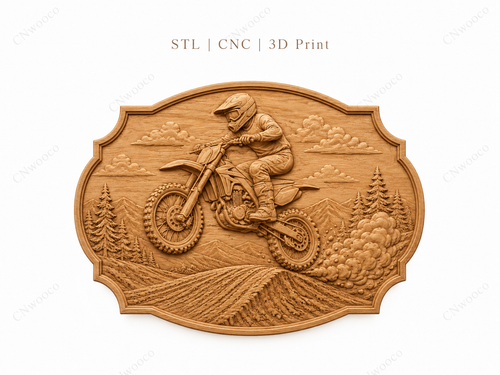 Relief motocross en montagne, CNC & impression 3D, fichier STL, STL de très haute qualité