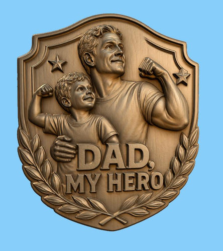 CNC & impression 3D relief Dad My Hero pour fête des pères, fichier STL très haute qualité