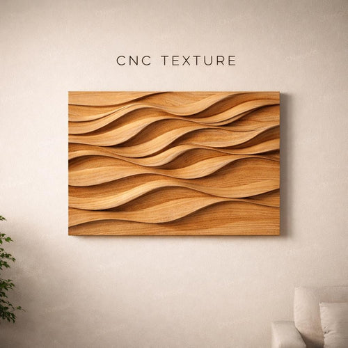 Fichier CNC panneau texture bois vague – bas-relief motif pour sculpture bois, design porte de meuble et décoration murale STL