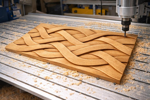 Fichier CNC panneau texture bois vague moderne – bas-relief pour sculpture bois, design façade meuble et décoration murale STL