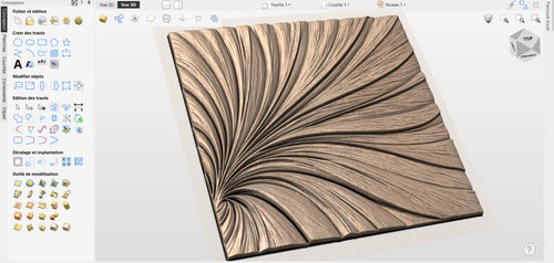 Fichier CNC panneau texture bois organique fluide – bas-relief motif pour sculpture bois, design surface décorative et panneau mural STL