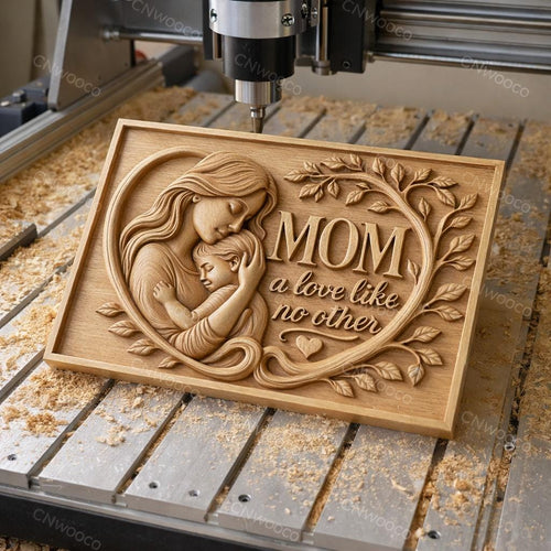 Fichier CNC cadeau fête des mères – cœur floral avec roses pour décoration murale maman STL