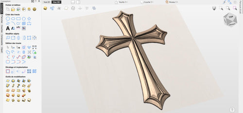 Fichier CNC & impression 3D croix chrétienne – bas-relief bois pour sculpture CNC, décoration murale religieuse STL