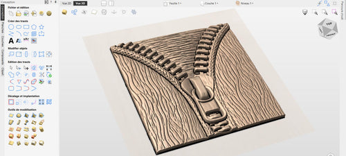 Fichier CNC panneau fermeture éclair bois, bas-relief texture zip décoratif, décoration murale originale, modèle gravure 3D STL