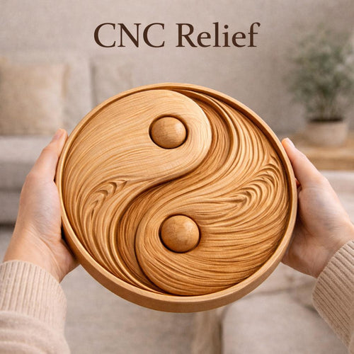 Fichier CNC yin yang – bas-relief équilibre zen pour sculpture bois, décoration murale spirituelle STL